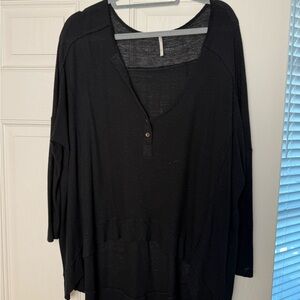Free People Black Tunic Top